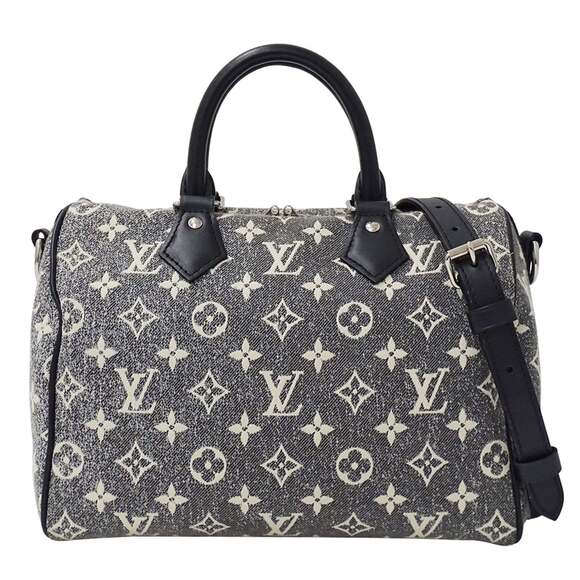 LOUIS VUITTON Handbags - Louis Vuitton Monogram Jacquard Denim Women's Speedy Bandouliere Bag, Size 25...